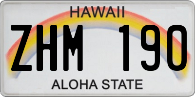HI license plate ZHM190