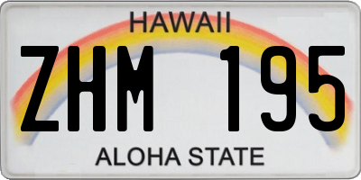 HI license plate ZHM195