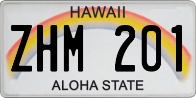 HI license plate ZHM201