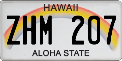 HI license plate ZHM207