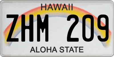 HI license plate ZHM209