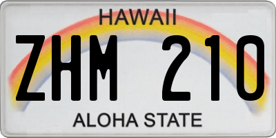 HI license plate ZHM210