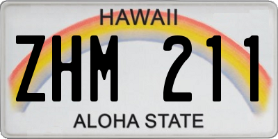 HI license plate ZHM211