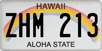 HI license plate ZHM213