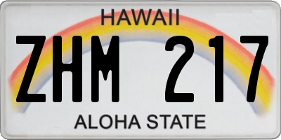 HI license plate ZHM217