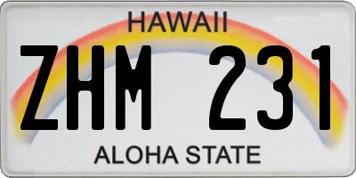 HI license plate ZHM231
