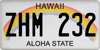 HI license plate ZHM232