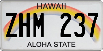 HI license plate ZHM237
