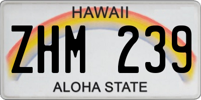 HI license plate ZHM239