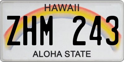 HI license plate ZHM243