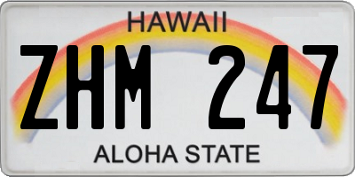 HI license plate ZHM247