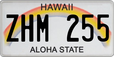 HI license plate ZHM255
