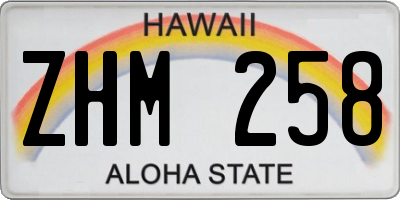 HI license plate ZHM258