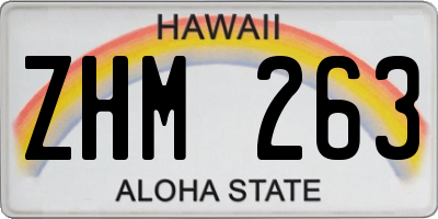 HI license plate ZHM263