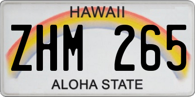HI license plate ZHM265