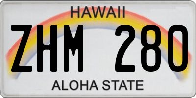 HI license plate ZHM280