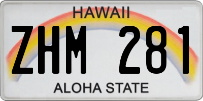 HI license plate ZHM281