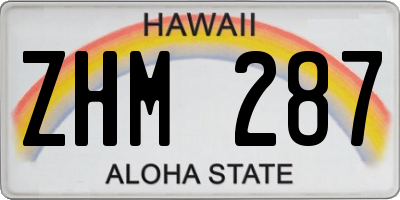 HI license plate ZHM287