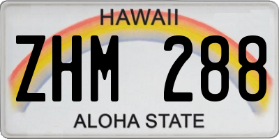 HI license plate ZHM288