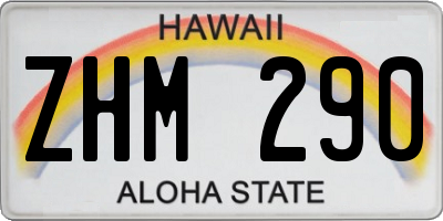 HI license plate ZHM290