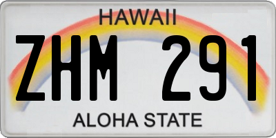 HI license plate ZHM291