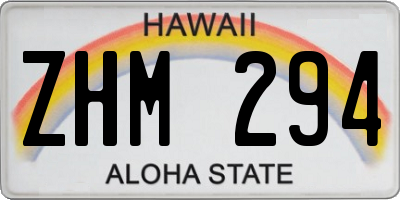 HI license plate ZHM294