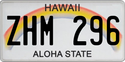HI license plate ZHM296