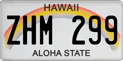 HI license plate ZHM299