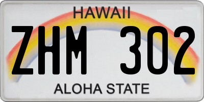 HI license plate ZHM302