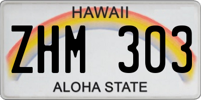 HI license plate ZHM303