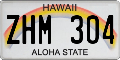 HI license plate ZHM304