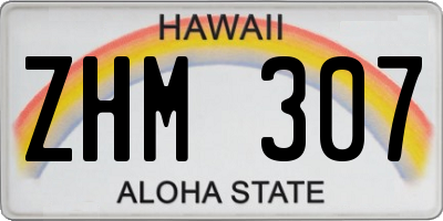 HI license plate ZHM307