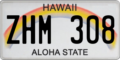 HI license plate ZHM308