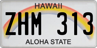 HI license plate ZHM313
