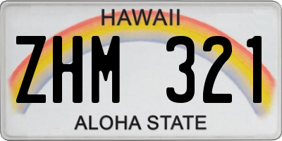 HI license plate ZHM321