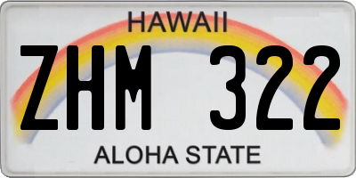 HI license plate ZHM322