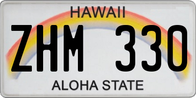 HI license plate ZHM330