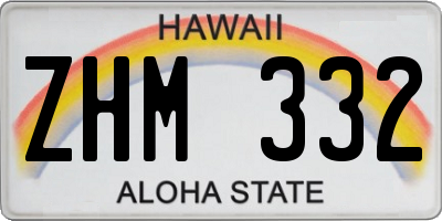 HI license plate ZHM332