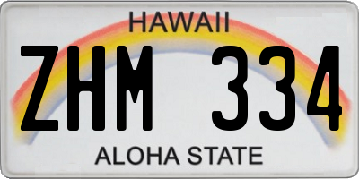 HI license plate ZHM334