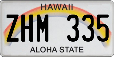 HI license plate ZHM335