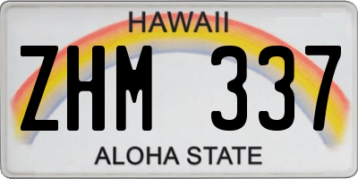 HI license plate ZHM337