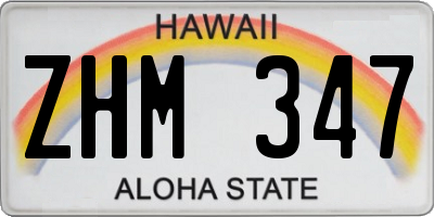 HI license plate ZHM347