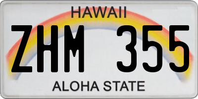 HI license plate ZHM355