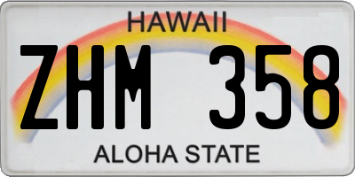 HI license plate ZHM358