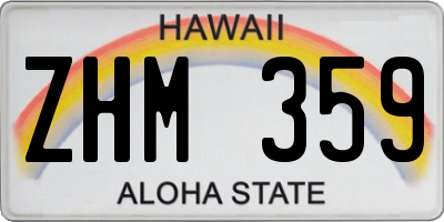 HI license plate ZHM359