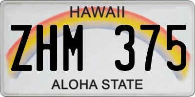 HI license plate ZHM375