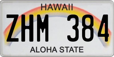 HI license plate ZHM384