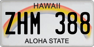 HI license plate ZHM388