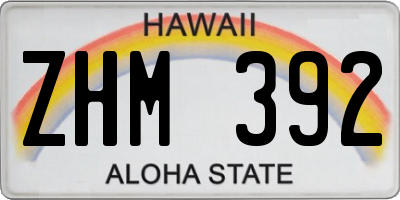 HI license plate ZHM392
