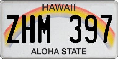 HI license plate ZHM397